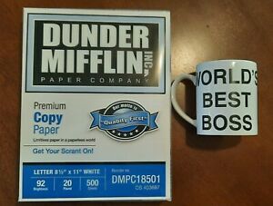THE OFFICE Show Worlds Best Boss Mug Paper DUNDER MIFFLIN michael Scott