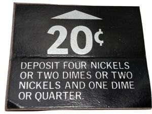 Vintage Vending Machine 20 Cent Coin Slot Decal Sticker