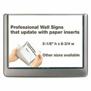 Durable Click Sign Holder For Interior Walls, Graphite (DBL497737)