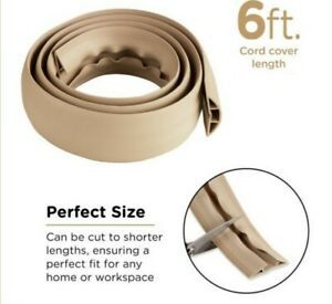 ( Lot of 4 ) Fellowes 6 Feet Heavy-Duty 3/4&#034; Cord Cover - Beige -99482