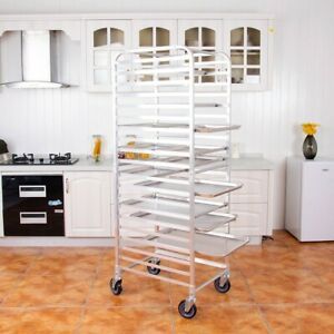 26&#034; X 20&#034; X 70&#034; 20 Sheet Kitchen Bun Pan Rolling Bakery Rack Heavy-Duty Aluminum