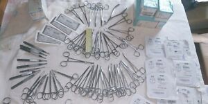 Large Lot Of Medical Instruments Hemostats,forceps,sutures,scissors