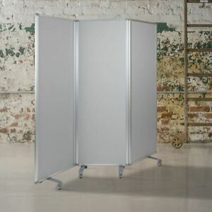 Double Sided Mobile Magnetic Whiteboard/Cloth Partition w/Lockable Casters, 72&#034;H
