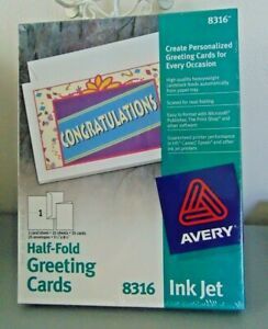 Avery Half Fold Inkjet Greeting Cards 5 1/2  8 1/2  #8316!!
