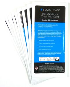 Dollar Bill Validator Acceptor Pre-saturated Cleaning Card Office Kit 25 Pack