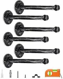 8-Inch Pipe Shelf Brackets for Floating Shelves, Unique Industrial Style,