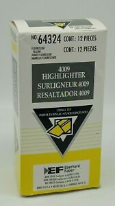 Eberhard Faber 4009 Highlighter No. 64324 NIP New Chisel Tip 12 Pens Yellow