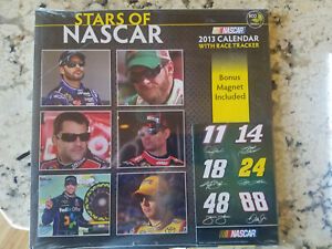 2013 calendar  Stars of Nascar Wall   with Full Color Pages maganet included