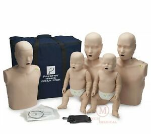 Prestan Family Pack CPR Manikins w Feedback, Med Tone PP-FM-500M-MS Mannequins