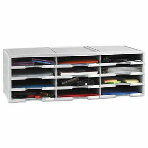 Storex Organizer,Lit,12 Comp,Gy 61601U01C 61601U01C  - 1 Each