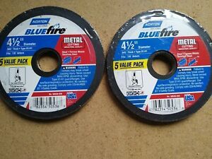 Norton Blue Fire Metal Cutting Disc for Angle Grinder, 10 Pack 4-1/2&#034; 7/8-in.