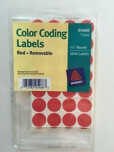 Avery Removable Color-Coding Labels, Red, 860/Pack (T5466)