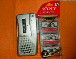 GE AVR Microcassette Handheld Voice Recorder With Free Tapes 3-5375