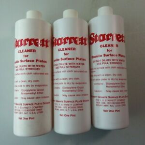 Starrett Granite Surface Plate Cleaner 3 bottles (1 pint each)  NOS