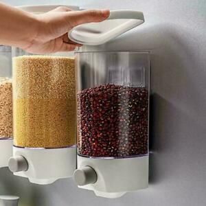 Wall-mounted Grain Dispenser Storage Tank Kitchen Box Dry Cont Grain L6C0 E1F2