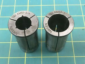 2 (Two) Nikken KM32 Collets, Sizes 3/4&#034; &amp; 1&#034;