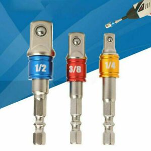 3x Socket Bits Adapter Set Hex Shank Impact Drill Driver Bar Wrench Extension US