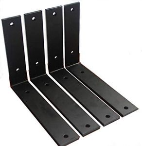 4 Pack - L 8&#034; x H 6&#034; x W 1.5&#034;, 5mm Thick Rustic Shelf Bracket, Iron Shelf Bracke