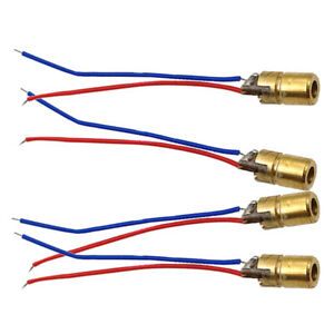 4x 5mW 650nm 3V Focusable Laser Red Dot Diode Copper Head Outer Diameter 6mm