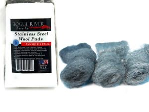 Stainless Steel Wool Pads Fine Medium Coarse Assorted Flexible Abrasive 6 Packs