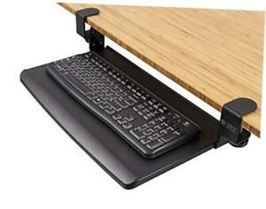 Stand Up Desk Store Compact Clamp-On Retractable Adjustable Height Small Black