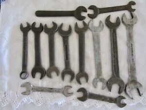 Lot 12 OLD Antique VTG Wrenches Closed and open Mixed Lots Inches