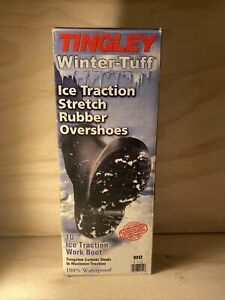 Tingley Ice Traction Rubber Over Boot Waterproof Size 8 9-1/2, Plain, 10In Black