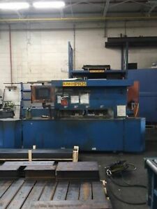 MetlSaw Model CS4T8-12 Saw with feed table, backgauge, exit roller table, fence