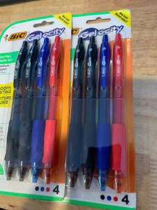 BIC Gelocity Retractable Gel Pen, 0.7 mm Medium Tip, Assorted Colors, Pack of 2)