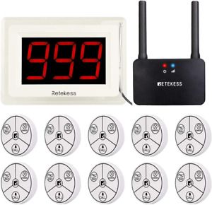 Retekess T114 Restaurant Pager,Wireless Pager Calling System,6 Voice 999,Extend