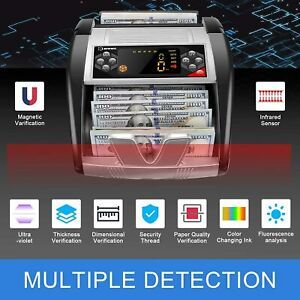 Bill Counter Machine UV/IR/MG Detection 6 Mode Large Hopper Capacity1000/min