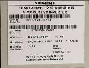 New In Box Siemens 6SE7021-0TA61 6SE70210TA61