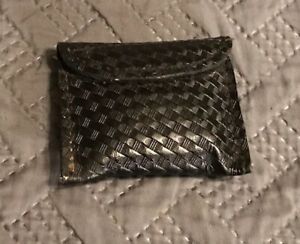 Safarioland police glove pouch Black Leather Basketweave