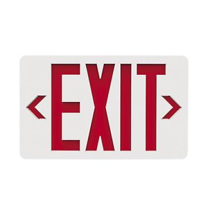Halco 95001 LED Exit Sign - Red Letters and Chevrons - 120/277V - NiCad Battery