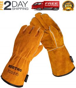 Welding Welder Gloves Cow Leather Guantes De Soldar Parilla Resistentes Al Fuego