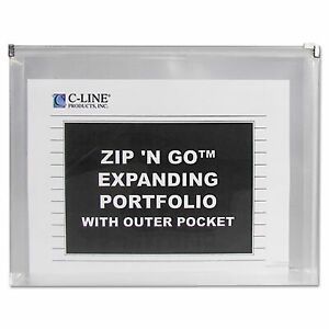 C-Line 48117 Letter Size Zip ‘N Go Expanding Portfolio with Outer Pocket  13 x