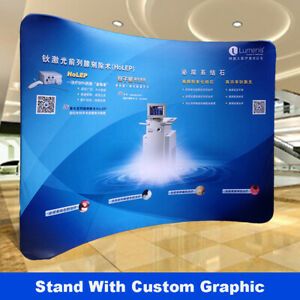 10ft Curved Tension Fabric Backdrop Wall Pop Up Banner Trade Show Display Booth