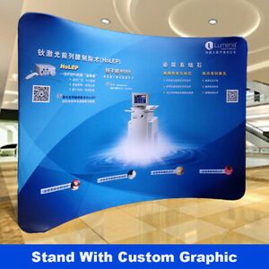 10ft Curved Tension Fabric Backdrop Wall Pop Up Banner Trade Show Display Booth
