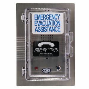 RATH 2400-808SSPC2 FLUSH MOUNT EMERGENCY PHONE CALL BOX, STAINLESS STEEL COVER