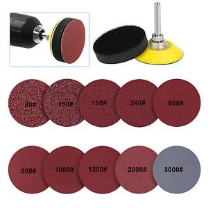 2 Inch 200 pcs Sanding Discs Pad Kit for Drill Grinder Rotary Tools, Hook and Lo