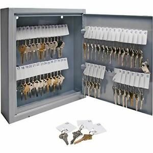 Sparco Secure Key Cabinet 10 x 3 x 12 Inches 60 Keys Gray