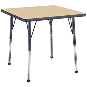 FDP Square Activity School and Office Table (30 x 30 30&#034; x 30&#034;, Maple/Navy