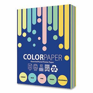 Domtar Color Copy Paper, 20 Lb, 8.5 X 11, Assorted Colors, 625/Ream 4048 4048  -