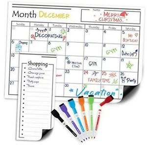 USA Made Magnetic Dry Erase Calendar for Refrigerator with 6 Monthly Planner