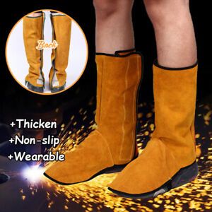 Welding Spats Protective Shoes Feet Cover Welder Cowhide Leather Flame Foot