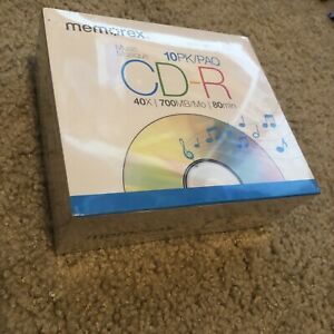 Memorex Music CD-R Recordable Blank CDs 40X 700 MB 80 min 10 Pack Sealed