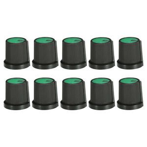 10Pcs 6mm Knob for Speaker Effect Pedal Amplifier Potentiometer Knob Black Green