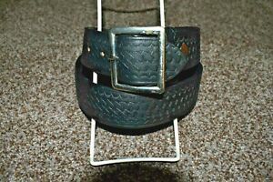 SERVICE DUTY BELT or Work Belt Black Thick Leather Size 31-37 Vintage