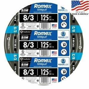 125 Ft 8 3 Romex Wire