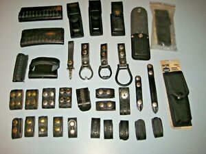 34 pc. Leather Duty Belt Accessories Bianchi Sadari Land ASP SMJ Maxan Sidekick